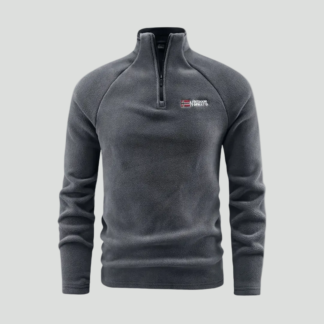Polar męski half zip – bluza ze stójką - szybkoschnąca - odporna na mechacenie