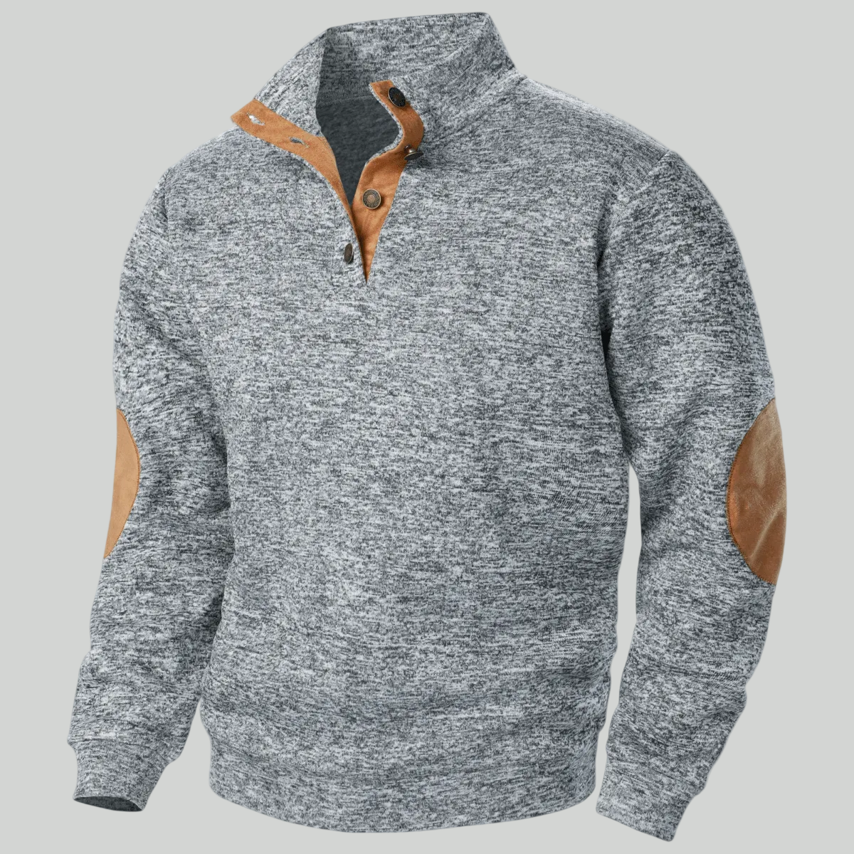 Męski dzianinowy sweter outdoorowy – model ze stójką