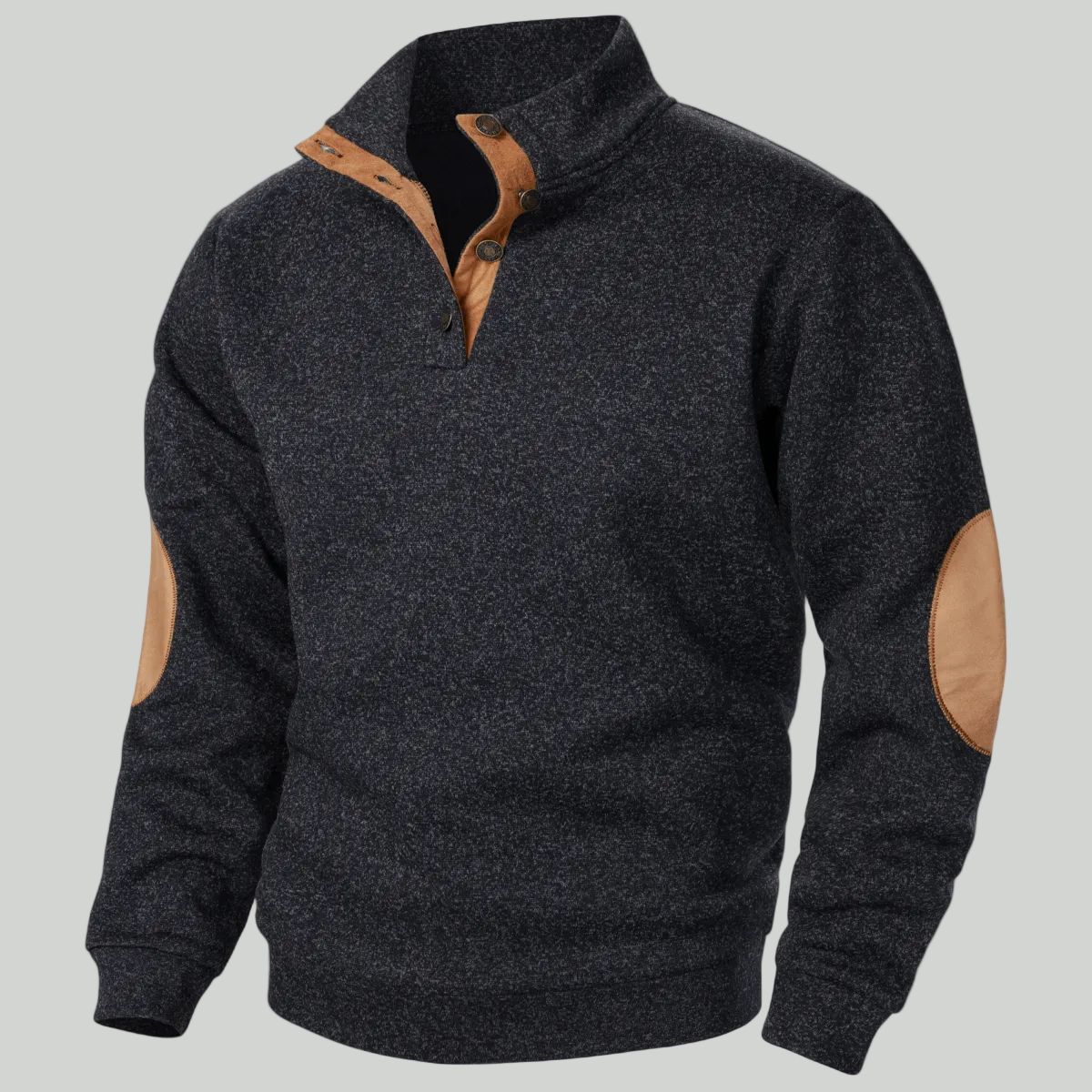 Męski dzianinowy sweter outdoorowy – model ze stójką
