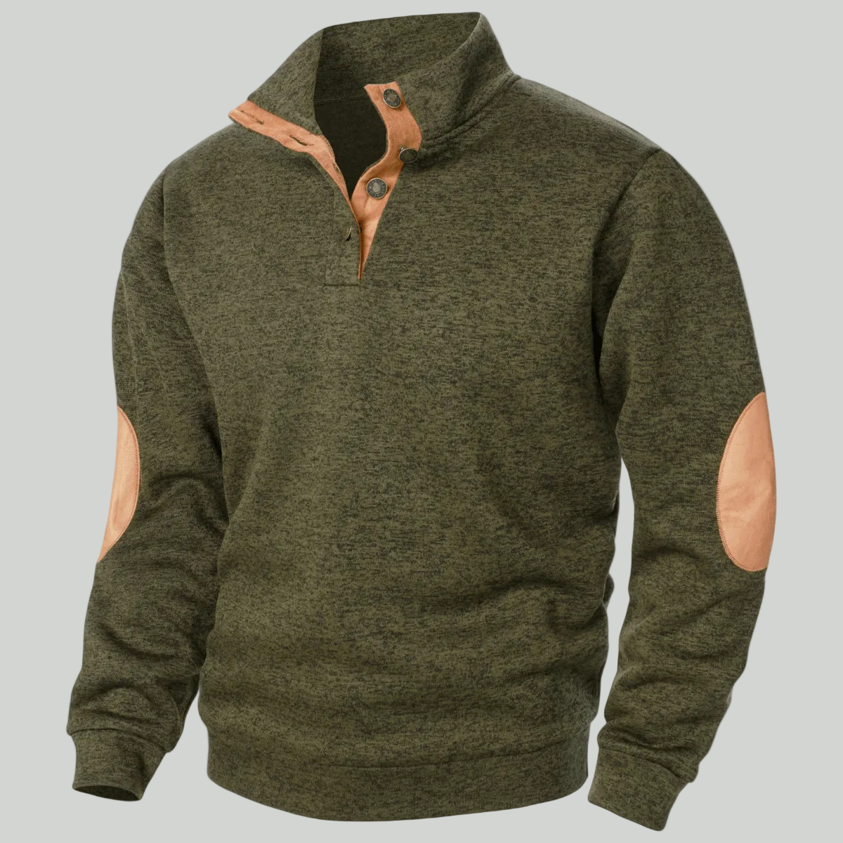 Męski dzianinowy sweter outdoorowy – model ze stójką