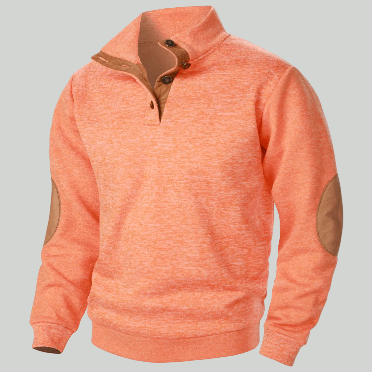 Męski dzianinowy sweter outdoorowy – model ze stójką
