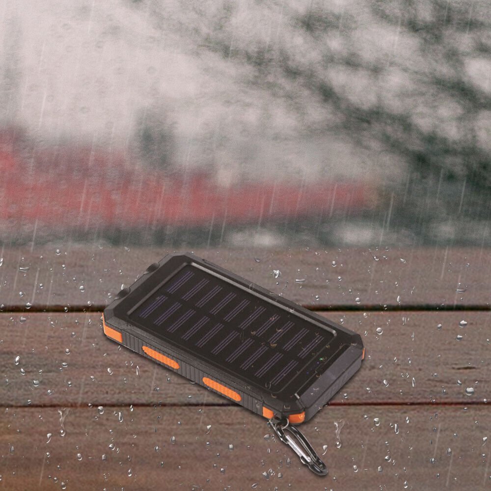 Solarny Powerbank 10000 mAh – Wodoodporne Zapasowe Zasilanie do Użytku Outdoorowego