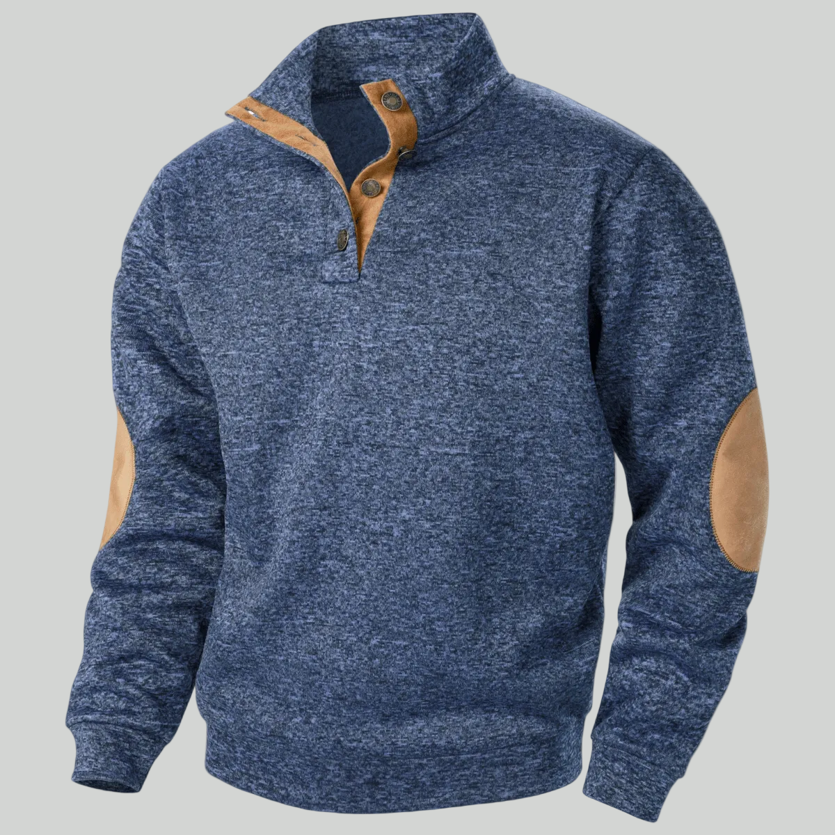 Męski dzianinowy sweter outdoorowy – model ze stójką