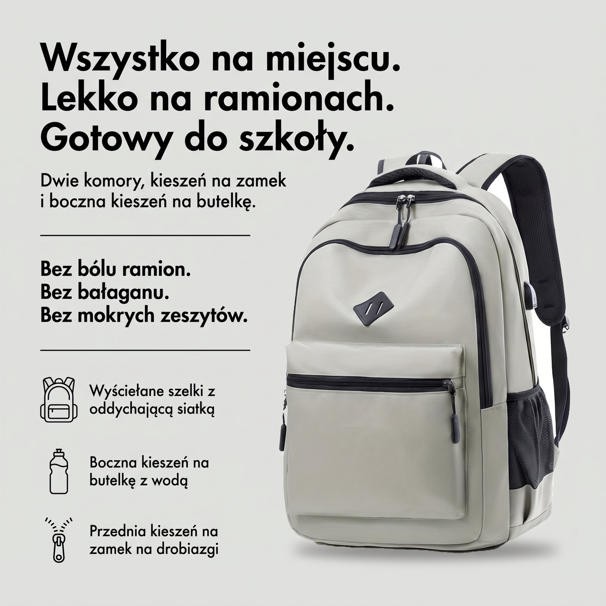 Plecak szkolny młodzieżowy 45 cm - najważniejsze zalety