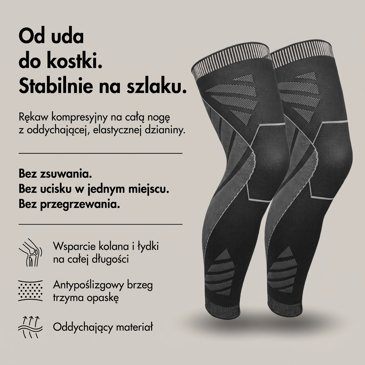Opaska kompresyjna na kolano i całą nogę - najważniejsze zalety