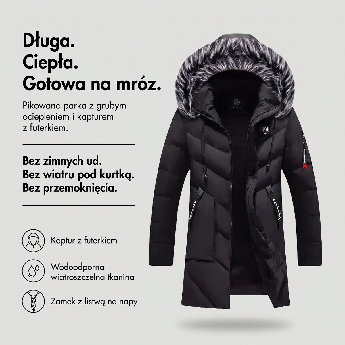 Kurtka zimowa męska długa parka - najważniejsze zalety