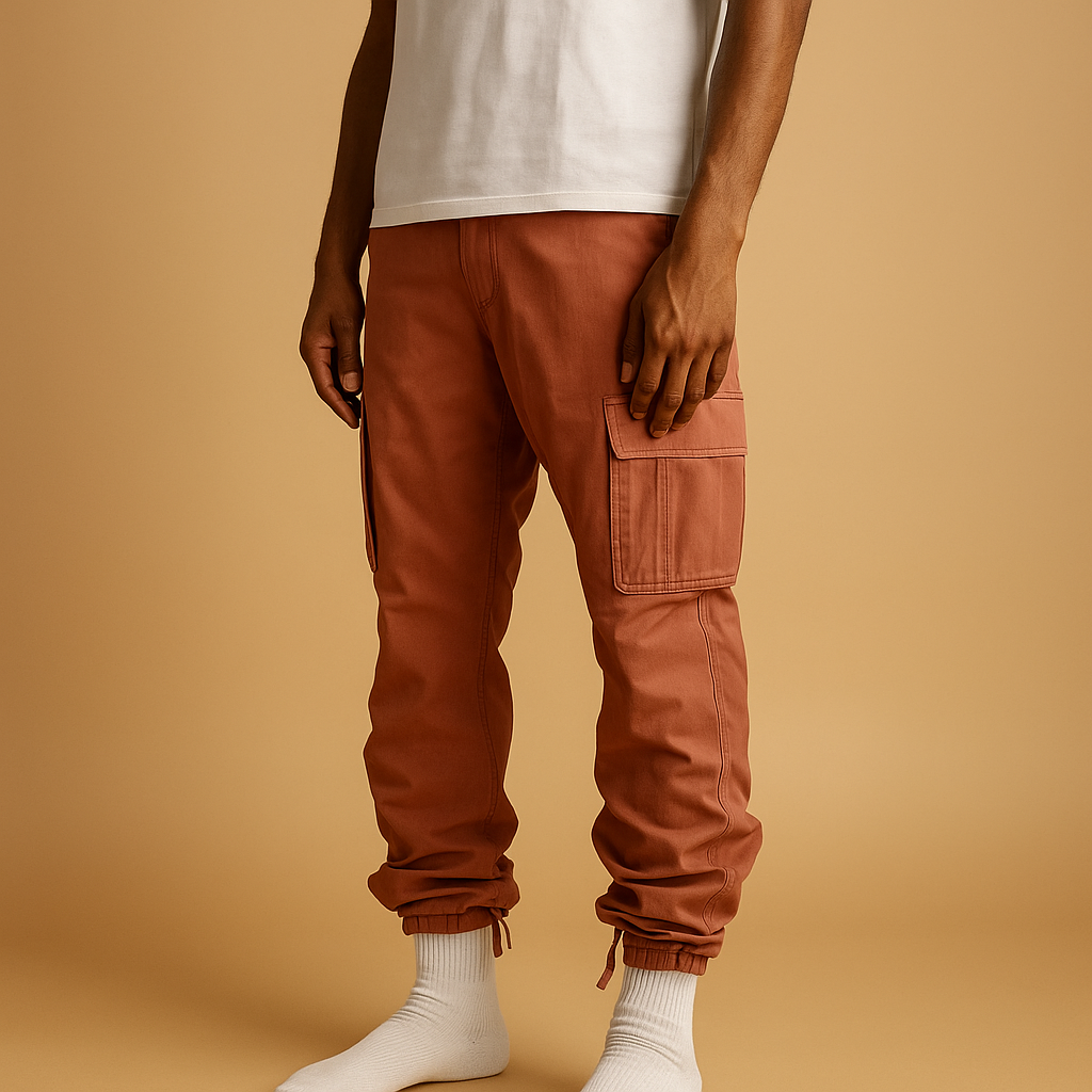 Spodnie cargo męskie | Regularny fason z kieszeniami