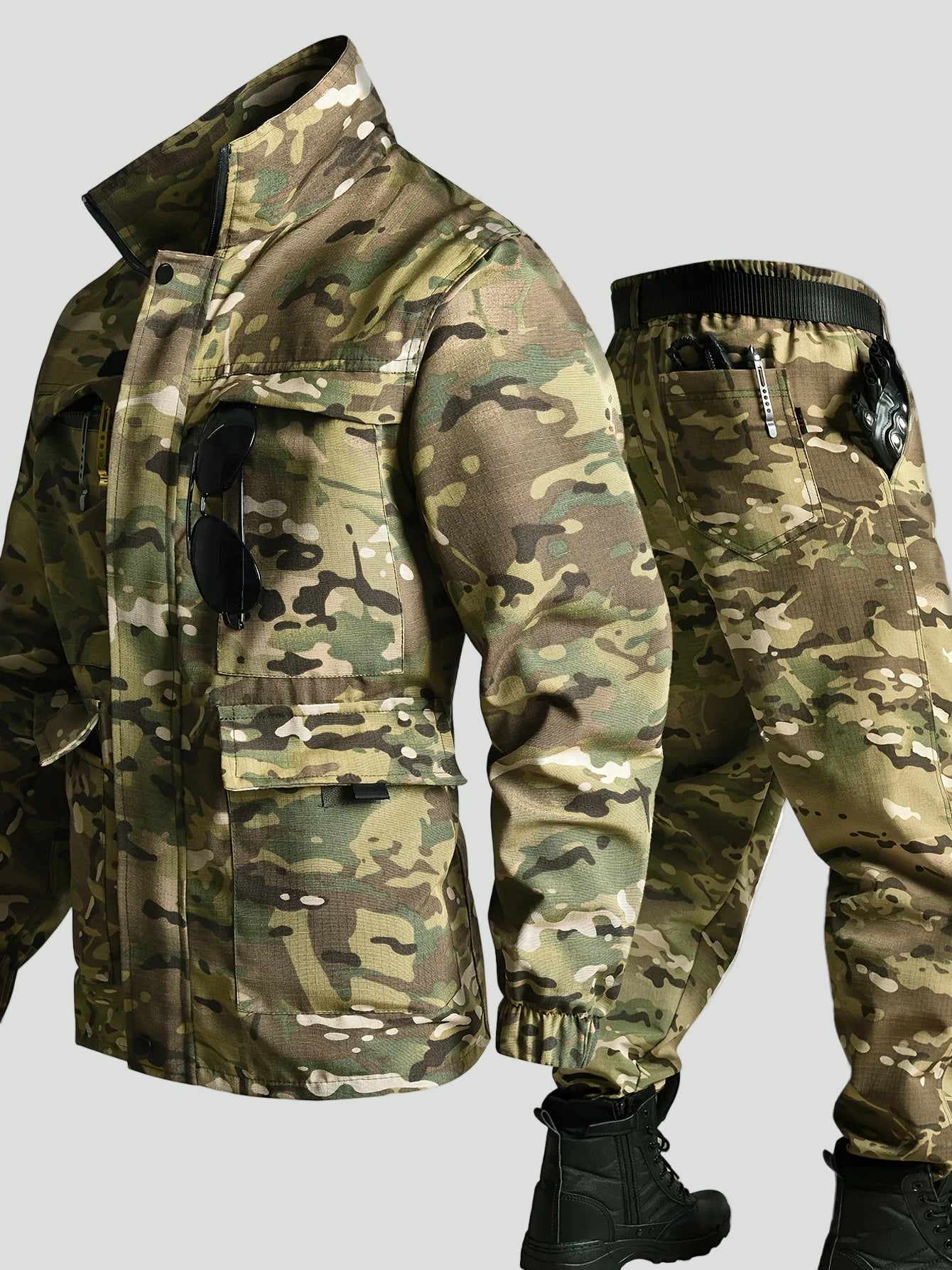 Męski komplet outdoorowy użytkowy – model wielokieszeniowy