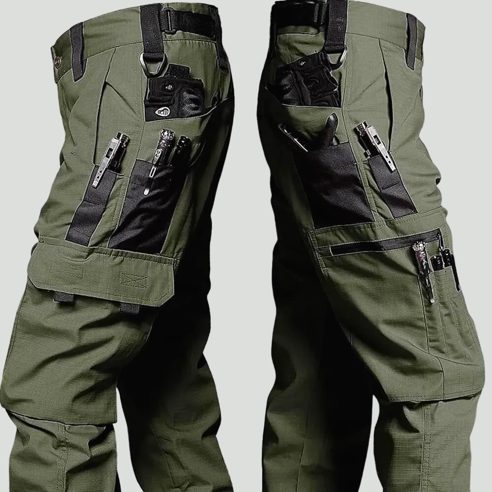 Męskie taktyczne spodnie robocze outdoorowe – wodoodporny design cargo