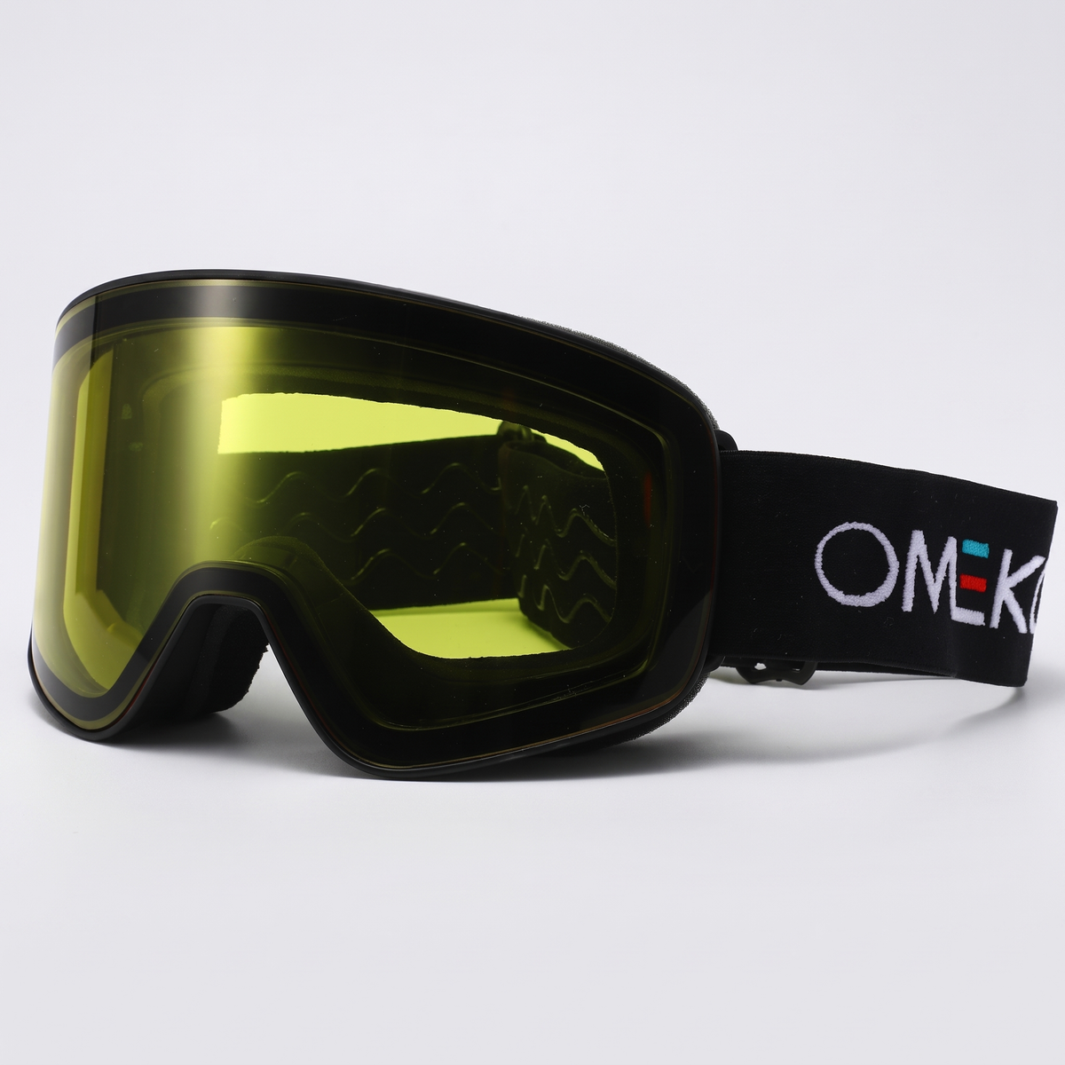 Gogle narciarskie i snowboardowe, czarna oprawka, żółta szyba