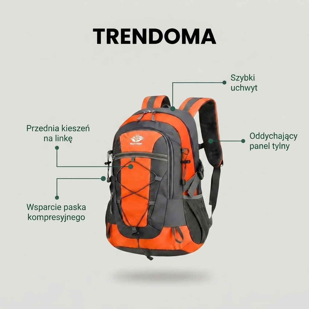 Lekki Plecak Turystyczny 30L – Wodoodporny Plecak Dzienny do Użytku Outdoorowego