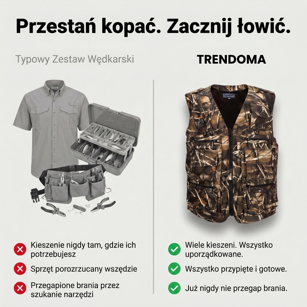 Męska Kamizelka Outdoorowa w Kamuflażu – Wielokieszeniowa Konstrukcja Użytkowa