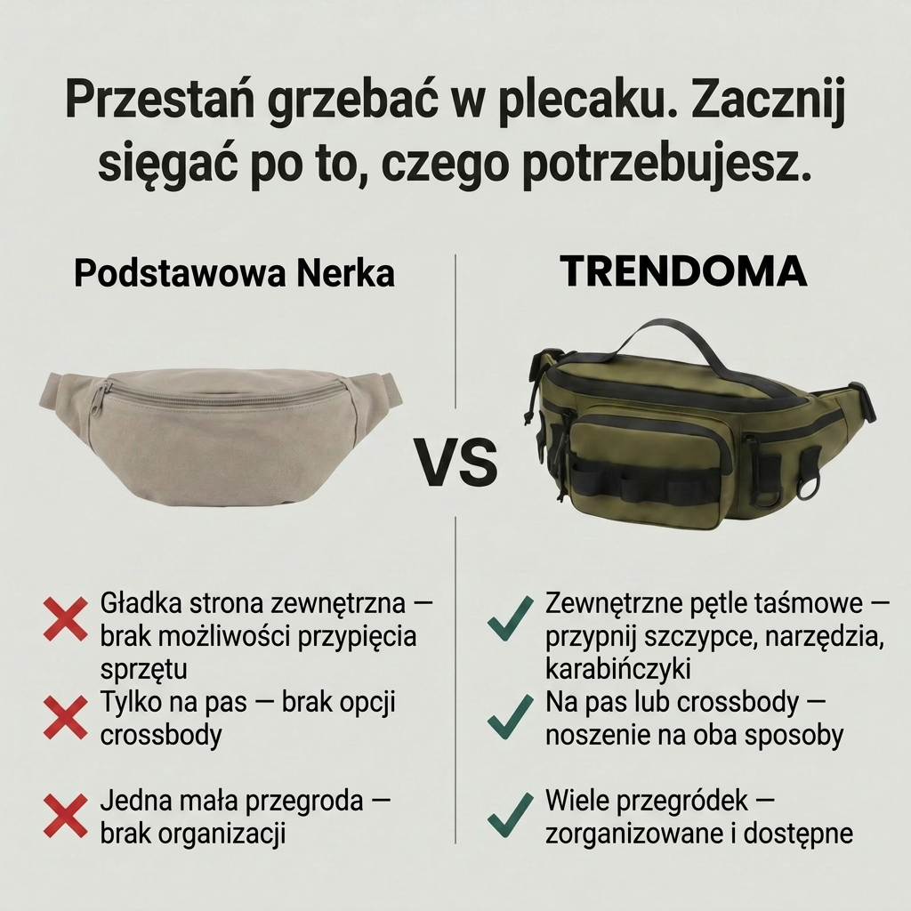 Kompaktowa Wodoodporna Saszetka Biodrowa Outdoor – Lekka i Praktyczna