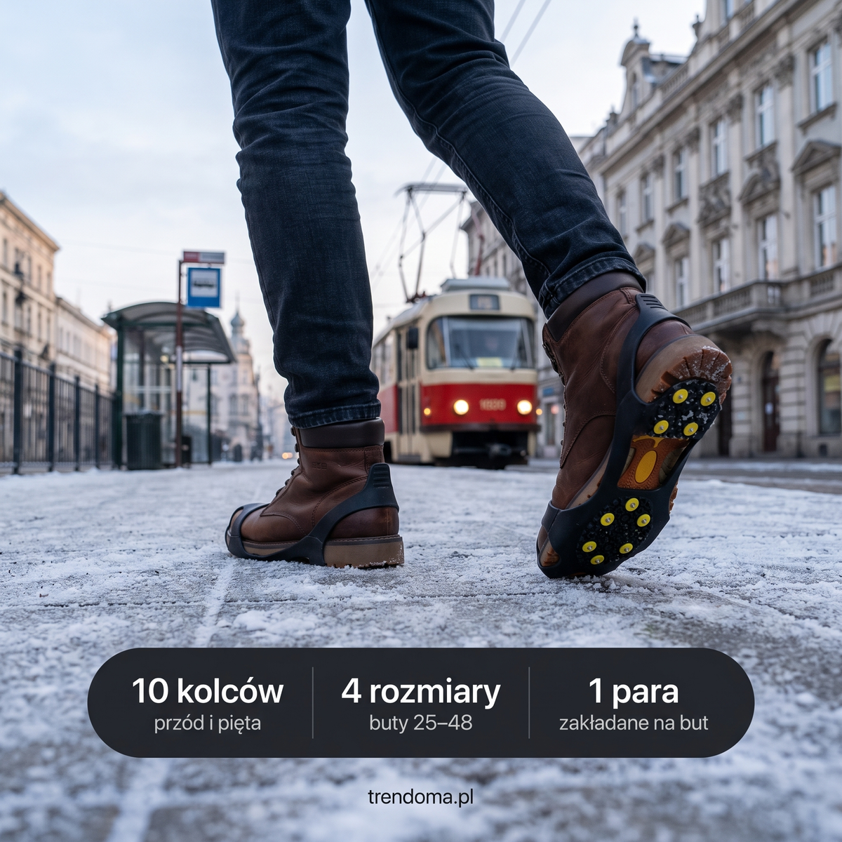 Raczki na buty – 10 kolców, 4 rozmiary, 1 para