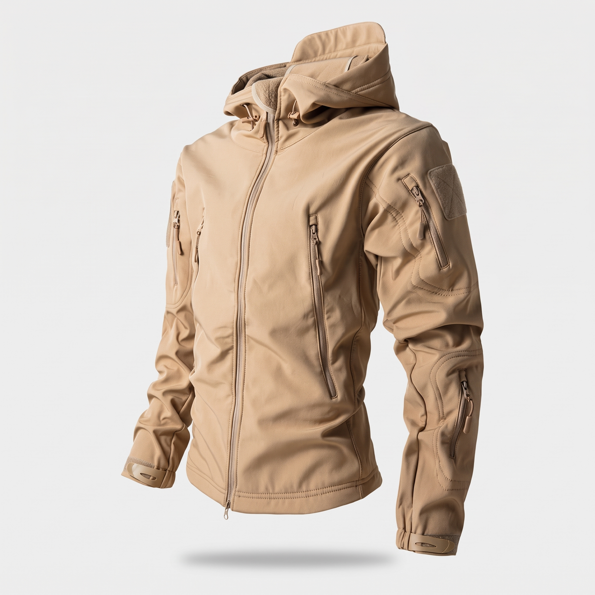 Kurtka softshell męska myśliwska – moro - z polarem - 8 kieszeni na zamek