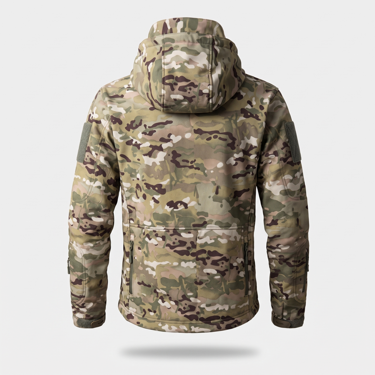 Kurtka softshell męska myśliwska – moro - z polarem - 8 kieszeni na zamek