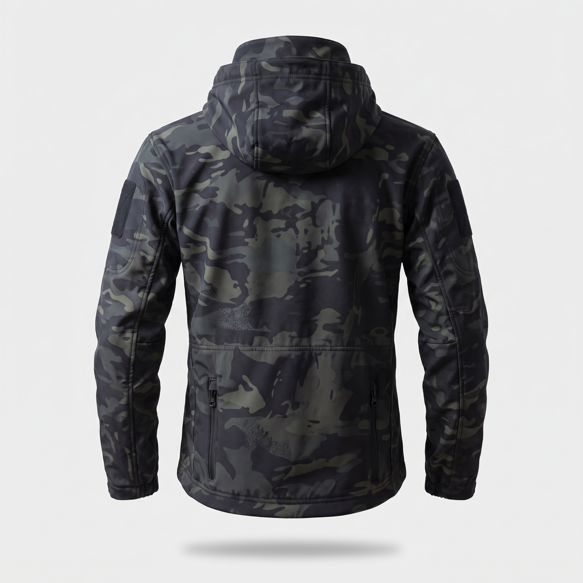 Kurtka softshell męska myśliwska – moro - z polarem - 8 kieszeni na zamek