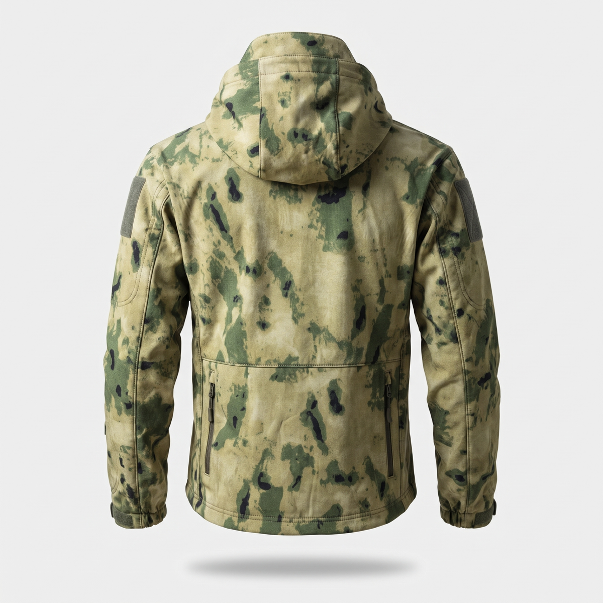 Kurtka softshell męska myśliwska – moro - z polarem - 8 kieszeni na zamek