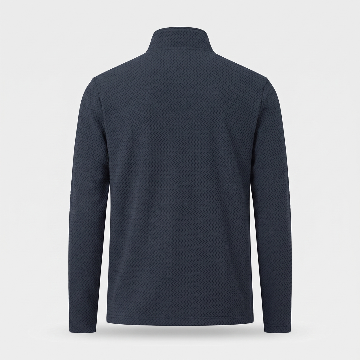 Polar męski w jodełkę – bluza half zip ze stójką - kieszeń na piersi