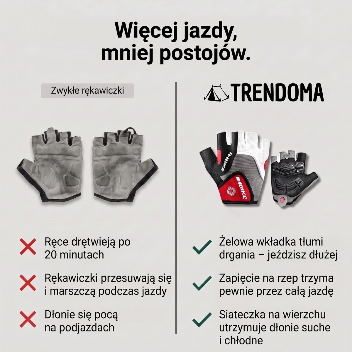 Rękawiczki rowerowe Trendoma a zwykłe rękawiczki – porównanie
