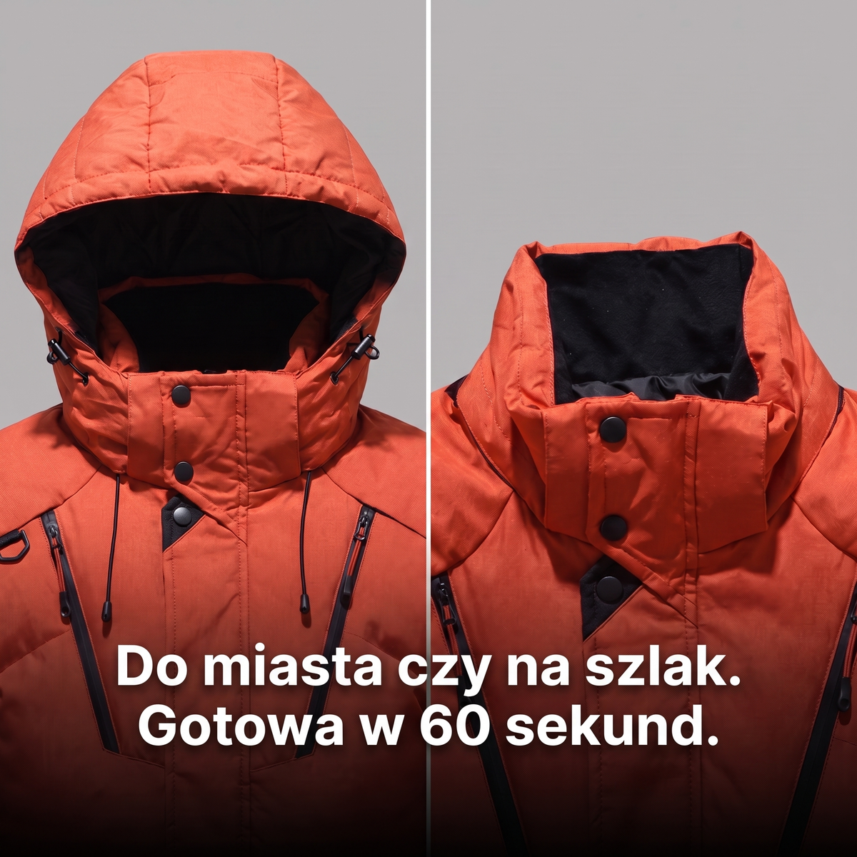 Kurtka zimowa męska puchowa – odpinany kaptur i stójka