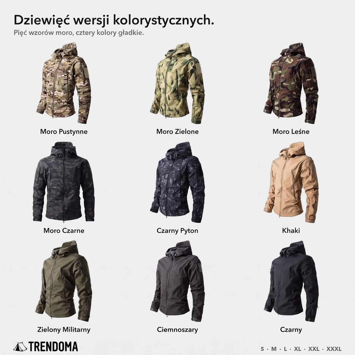 Kurtka softshell męska – dziewięć wersji kolorystycznych, rozmiary S–XXXL