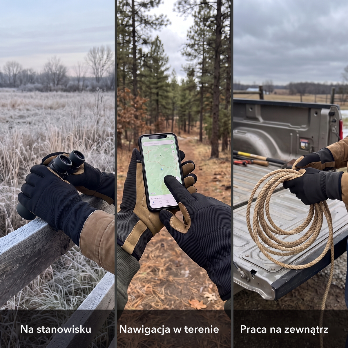 Rękawice taktyczne dotykowe – na stanowisku, nawigacja w terenie, praca na zewnątrz