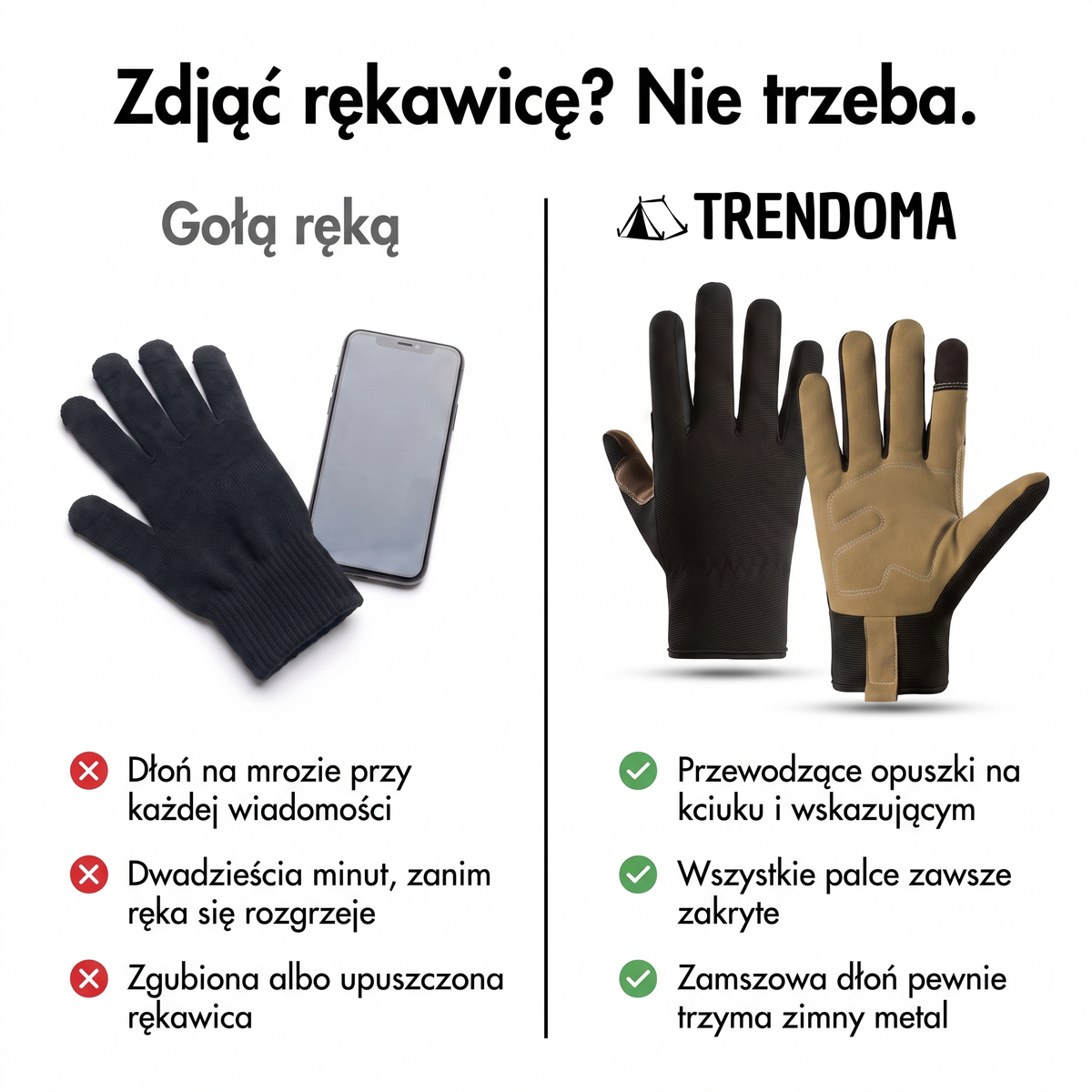 Rękawice taktyczne dotykowe vs goła ręka – porównanie