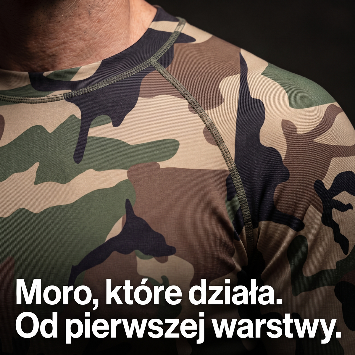 Bielizna termoaktywna męska moro – zbliżenie koszulki
