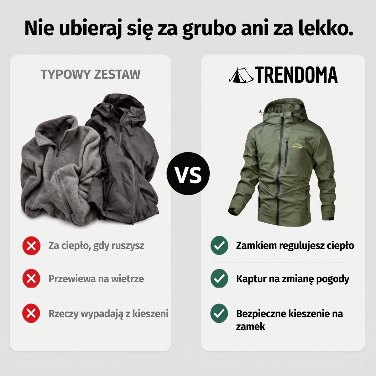 Kurtka męska z kapturem zamiast polaru i ciężkiej kurtki – porównanie