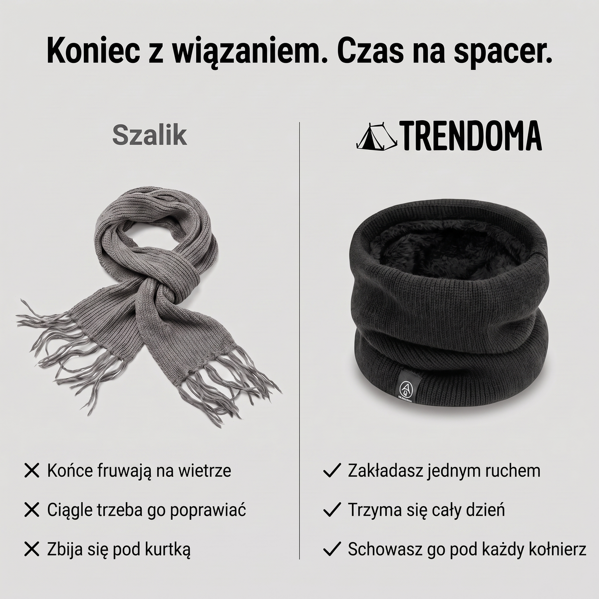 Komin na szyję zamiast szalika – porównanie