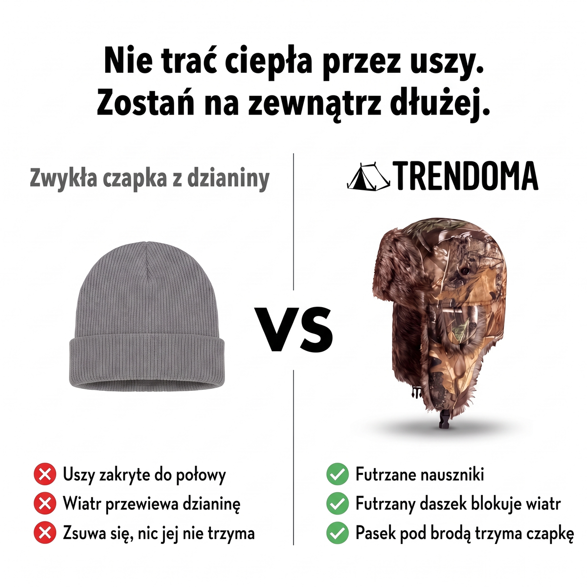 Czapka uszatka a zwykła czapka z dzianiny – porównanie