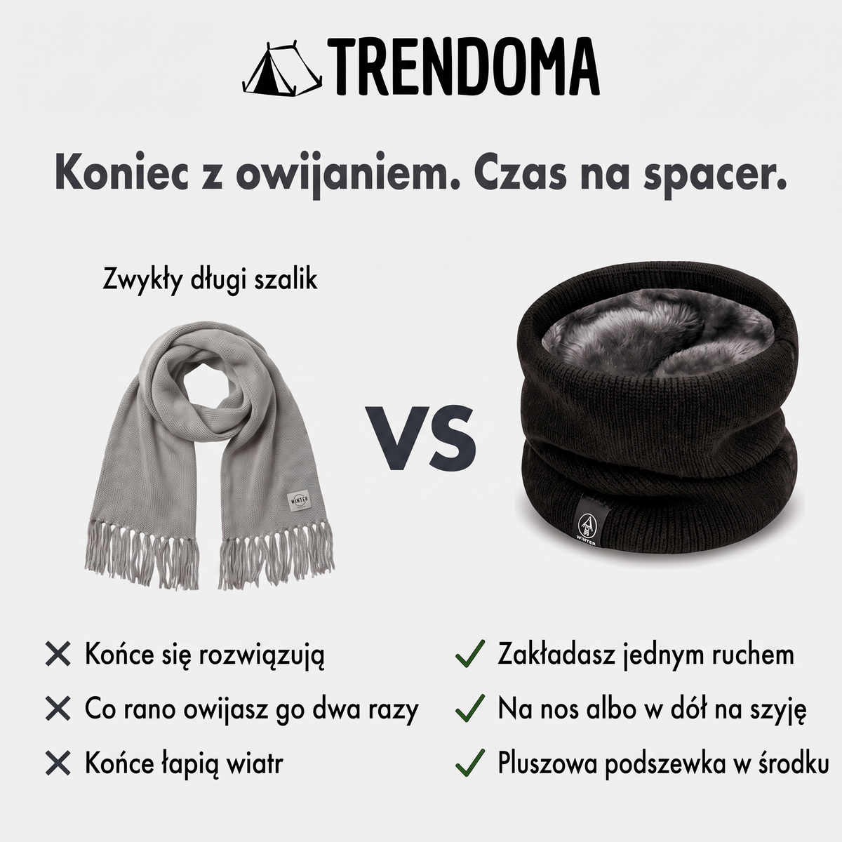 Szalik komin a zwykły długi szalik – porównanie