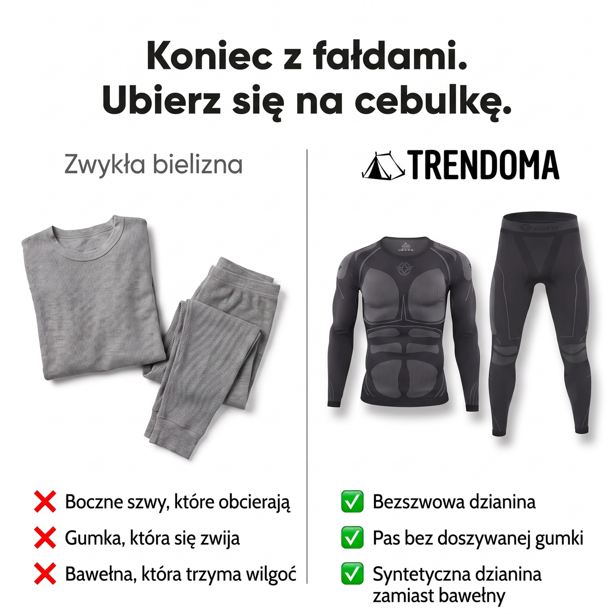 Bezszwowa bielizna termoaktywna w porównaniu ze zwykłą bawełnianą bielizną