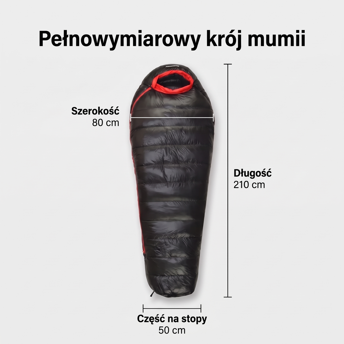 Wymiary śpiwora puchowego – 210 × 80 cm