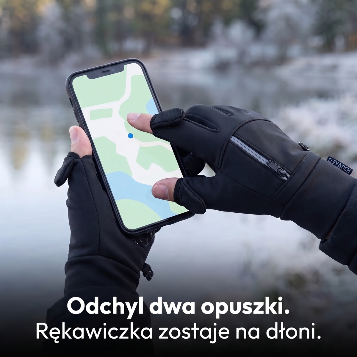 Rękawiczki z odchylanymi opuszkami – obsługa telefonu bez zdejmowania