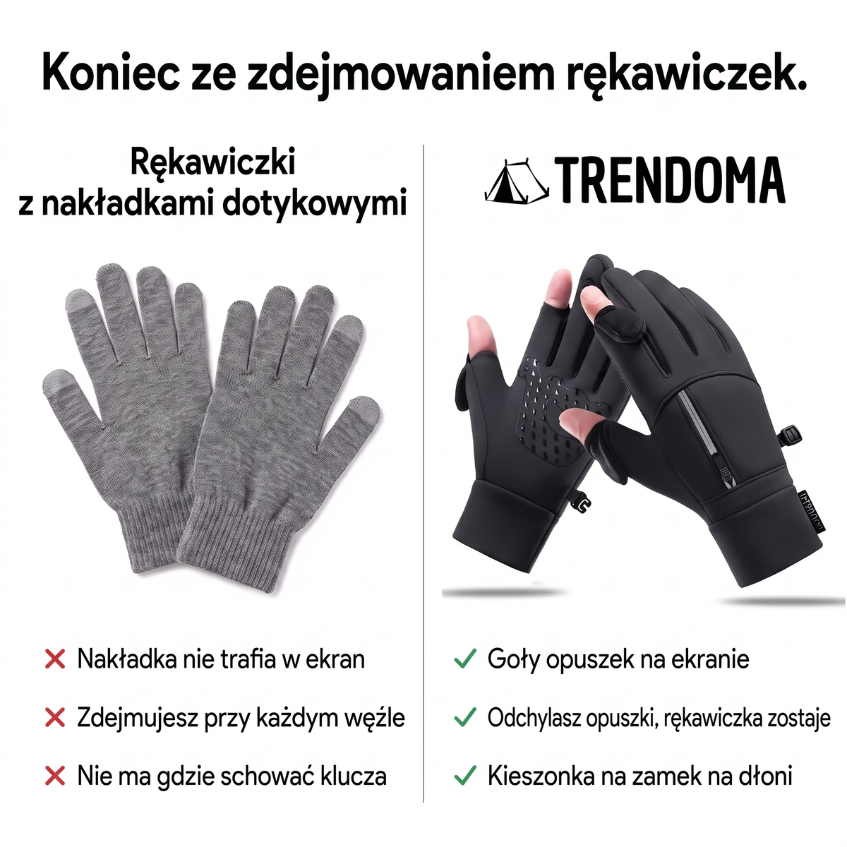Rękawiczki z odchylanymi opuszkami a rękawiczki dotykowe – porównanie