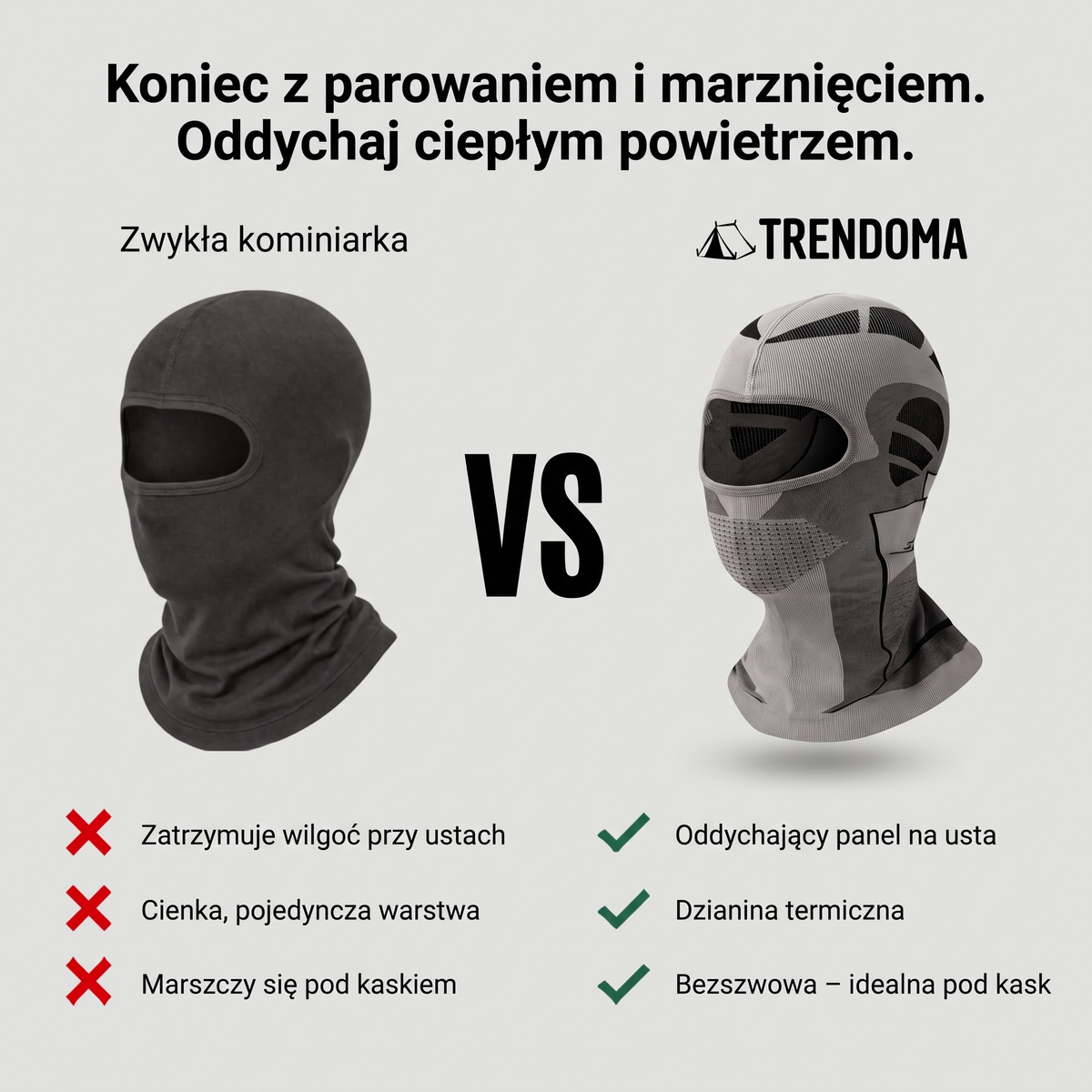 Kominiarka z panelem na usta a zwykła kominiarka – porównanie