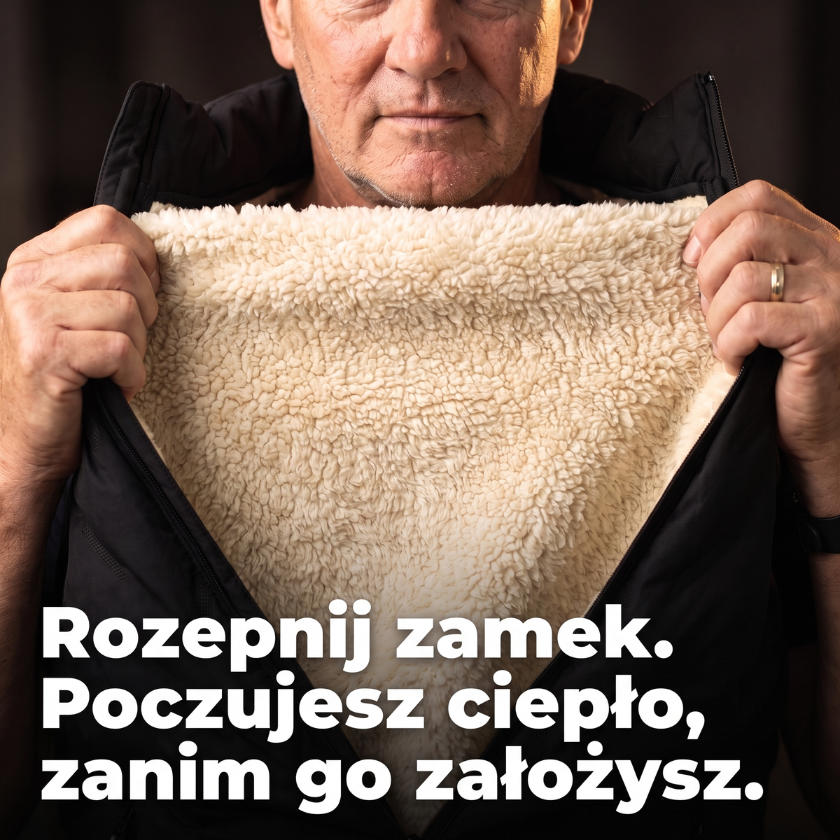 Miękka podszewka z baranka w męskim bezrękawniku