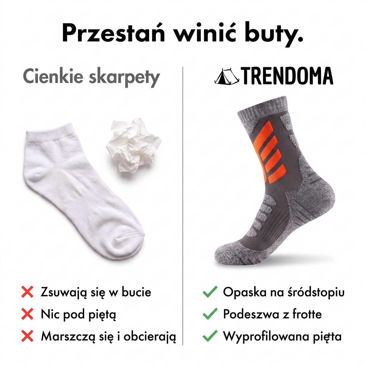 Porównanie: cienkie skarpety a amortyzowane skarpety trekkingowe